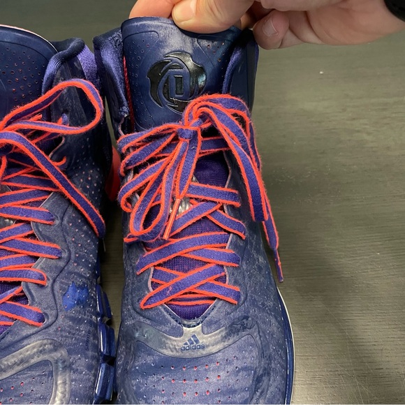 Adidas Rose 4 Night Blue White-Blast Purple Men's Size 12 Basketball Shoe - Picture 3 of 10